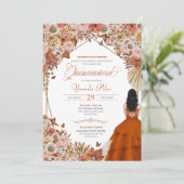 Invitation Automne Rouille Orange Feuille Quinceanera Invitat (Debout devant)