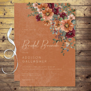 Invitation Automne Rouille Rustique & Vin Floral Bridal Brunc