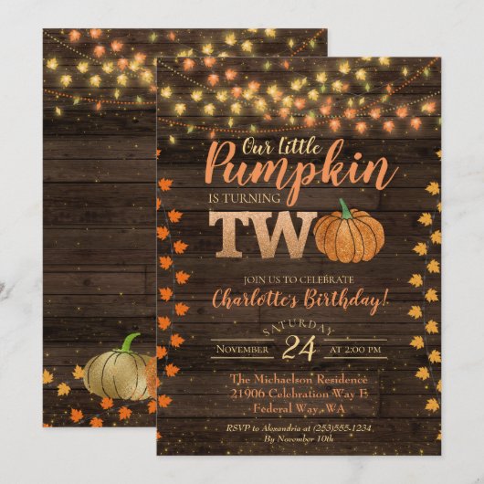 Invitation Automne Russe Automne Pays d'automne Anniversaire (Devant / Derrière)