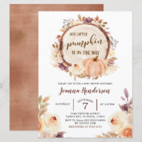 Automne Russe Boho Woodland Baby shower Citrouille