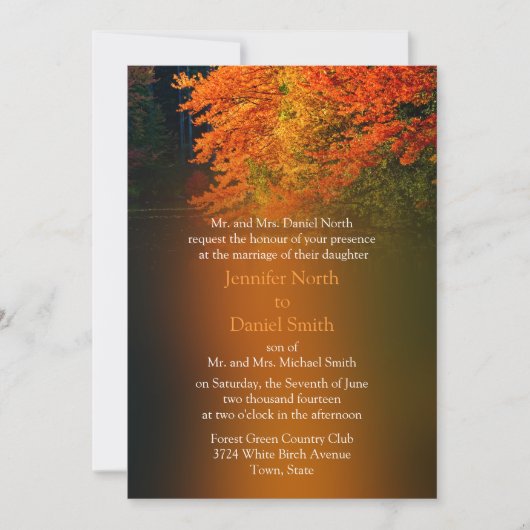 Invitation Automne Russe Mariage Mariage de automne (Devant)