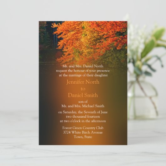 Invitation Automne Russe Mariage Mariage de automne (Debout devant)