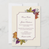 Invitation Automne Rustique Aquarelle Automne Feuilles Mariag (Devant)