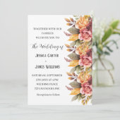Invitation Automne Rustique Aquarelle Mariage Floral (Debout devant)