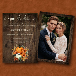 Invitation Automne Rustique Automne Bois Mariage Sauvez la da