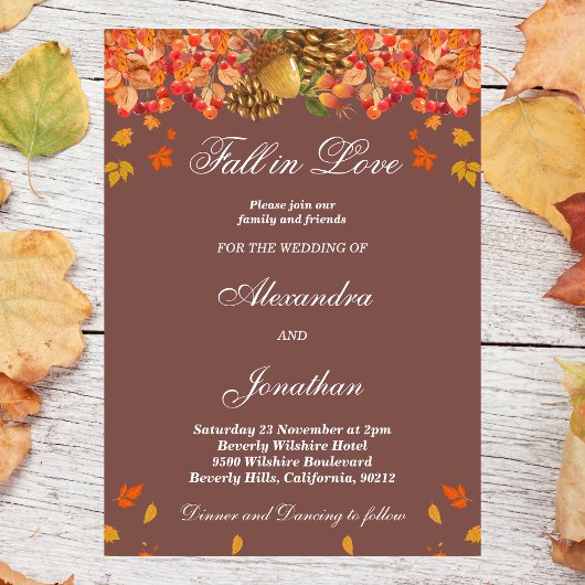 Invitation Automne rustique automne dans l'amour Mariage