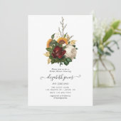 Invitation Automne Rustique - Automne Fête des mariées Floral (Debout devant)