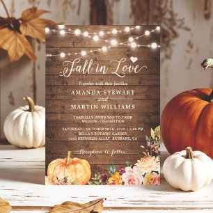 Invitation Automne Rustique Automne Floral Citrouille Mariage
