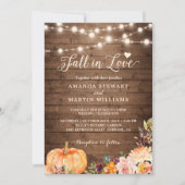 Invitation Automne Rustique Automne Floral Citrouille Mariage (Devant)