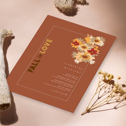 Invitation Automne Rustique Automne Floral Mariage