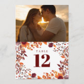 Invitation Automne Rustique Automne Floral Numéro de tableau  (Dos)