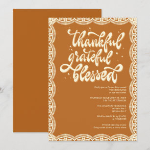 Invitation Automne Rustique Automne Friendsgiving Terracotta