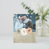 Invitation Automne Rustique Automne Photo Mariage Enregistrer (Debout devant)