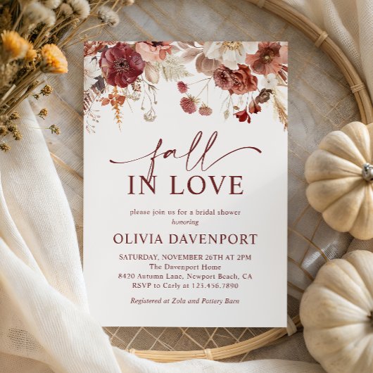 Invitation Automne Rustique Automne Rustique Floral Fête des