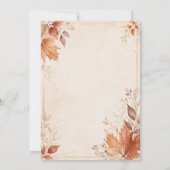 Invitation Automne rustique avec feuilles aquarelles (Dos)
