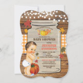 Invitation Automne Rustique baby shower Citrouille (Devant)
