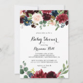 Invitation Automne Rustique Bourgogne Baby shower de calligra (Devant)