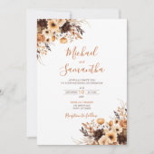 Invitation Automne Rustique Brown et ivoire Mariage campagnar (Devant)