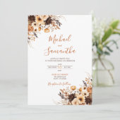 Invitation Automne Rustique Brown et ivoire Mariage campagnar (Debout devant)