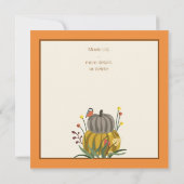 Invitation Automne Rustique Chat & Citrouilles Action de grâc (Dos)