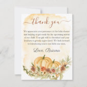 Invitation Automne Rustique Citrouille aquarelle Baby shower (Devant)