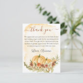 Invitation Automne Rustique Citrouille aquarelle Baby shower (Debout devant)