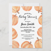 Invitation Automne rustique de citrouille d'aquarelle de (Devant)