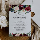 Invitation Automne Rustique Éblouissant Bourgogne Bridal Brun
