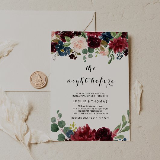 Invitation Automne Rustique Éblouissant Bourgogne La Nuit Ava