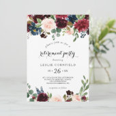 Invitation Automne Rustique Éblouissant Burgundy Retraite Par (Debout devant)