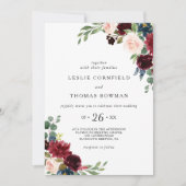Invitation Automne Rustique Éblouissant Mariage Bourgogne (Devant)