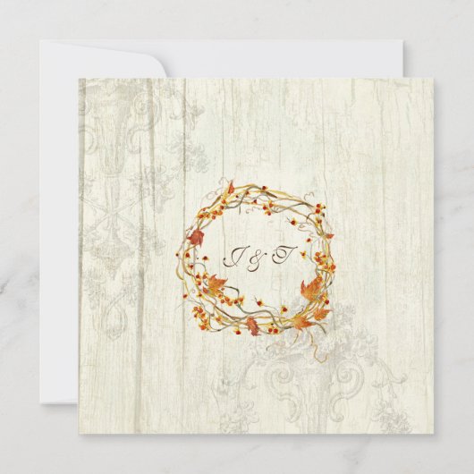 Invitation Automne Rustique Élégant Bois Joli Boho Woods Mari (Dos)