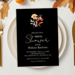 Invitation Automne Rustique Élégant Floral Fête des mariées a