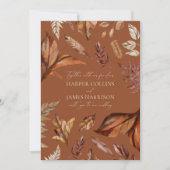 Invitation Automne Rustique et Terracotta Feuilles Mariage Bo (Devant)