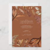 Invitation Automne Rustique et Terracotta Feuilles Mariage Bo (Dos)