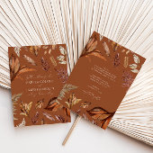 Invitation Automne Rustique et Terracotta Feuilles Mariage Bo