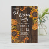 Invitation Automne Rustique |Fleurs de soleil d'automne 60e f (Debout devant)
