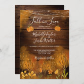 Invitation Automne rustique Floral Botanic Citrouille Tomber (Devant / Derrière)