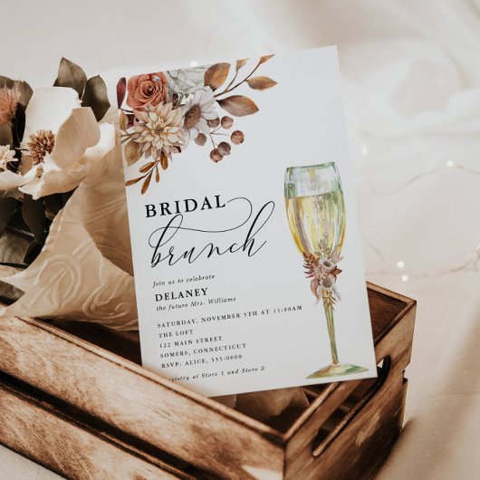 Invitation Automne Rustique Floral, Bridal Brunch Douche