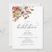 Invitation Automne Rustique Floral, Fête des mariées (Devant)