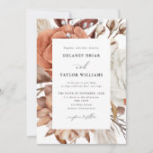 Invitation Automne Rustique Floral, Mariage encadré (Devant)