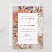 Invitation Automne Rustique Floral, Mariage Rose doux (Devant)