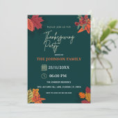 Invitation Automne Rustique Floral Thanksgiving Dîner (Debout devant)