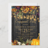 Invitation Automne rustique grange bois Je fais fête d'engage (Devant)