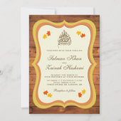 Invitation Automne Rustique Grange Bois Mariage islamique (Devant)
