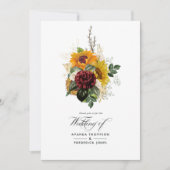 Invitation Automne Rustique - Mariage de tournesol Automne Ph (Devant)