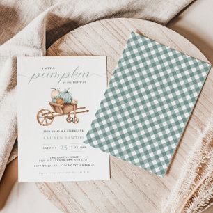 Invitation Automne Rustique - Petit Baby shower Citrouille  