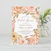 Invitation Automne Rustique Terre Fête des mariées Florale (Debout devant)