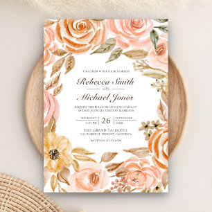 Invitation Automne Rustique Terre Mariage Floral
