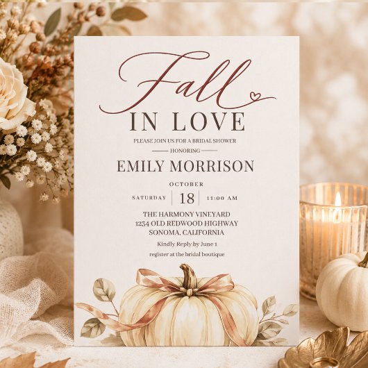 Invitation Automne rustique, Tombez amoureux de la douche de